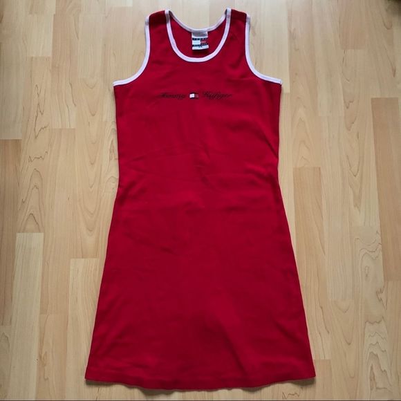 Red Tommy Hilfiger Dress Size Medium - Picture 1 of 8